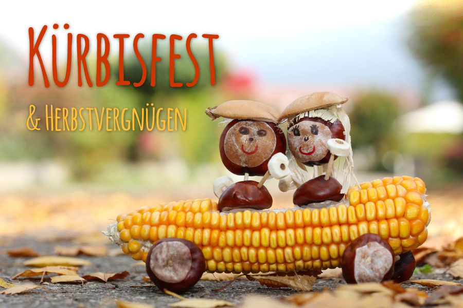 "Kürbisfest & Herbstvergnügen" – Maisauto mit Kastanienfiguren