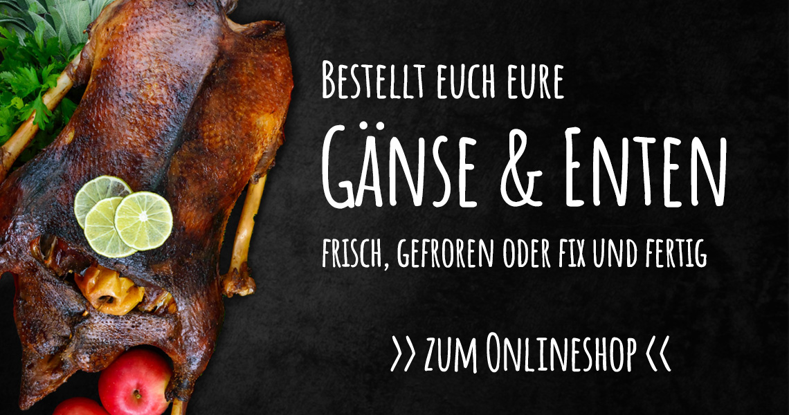 Gänsebraten: "Bestellt euch eure Gänse und Enten" im Onlineshop