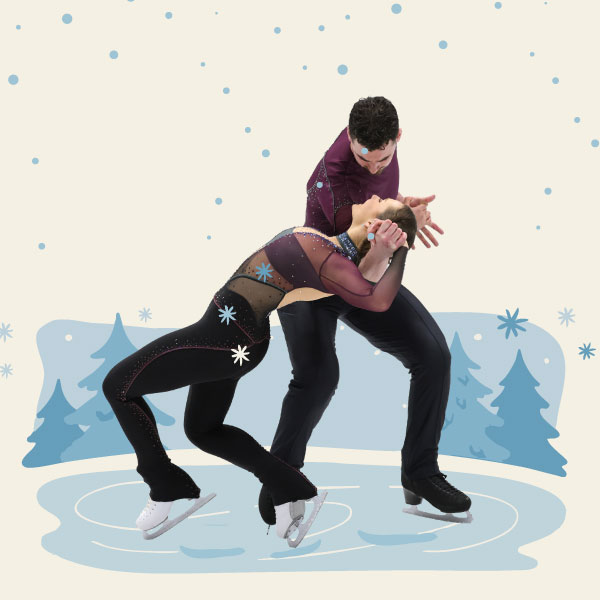 Eiskunstlaufpaar auf der Eisbahn