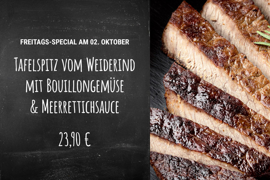 Tafelspitz vom Weiderind mit Bouillongemüse und Meerrettichsauce